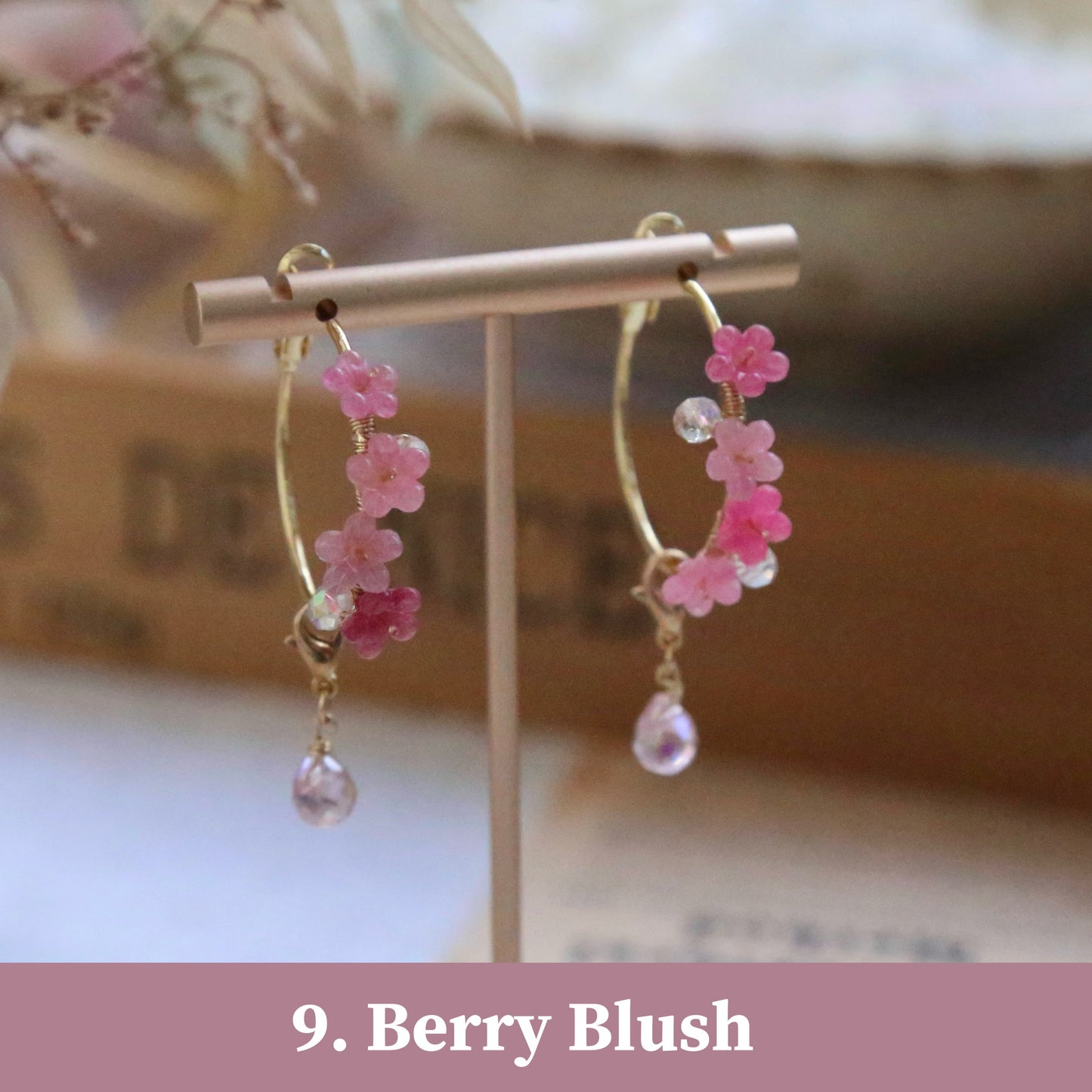 Gradient Flower Hoop Earrings