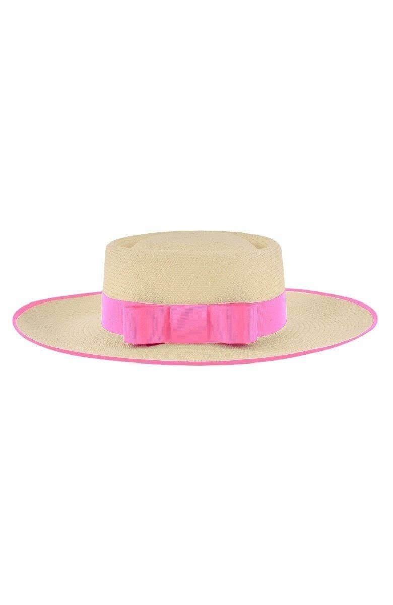 Gretchen Scott LLC - Hand Woven Panama Hat - Cap Ferrat: Pink / S/M