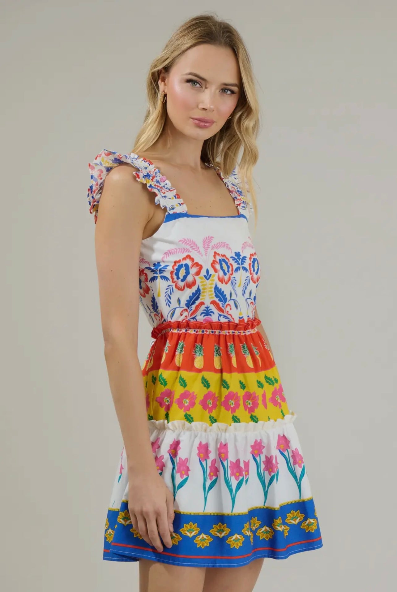 Olympia Floral Ruffle Tiered Mini Dress