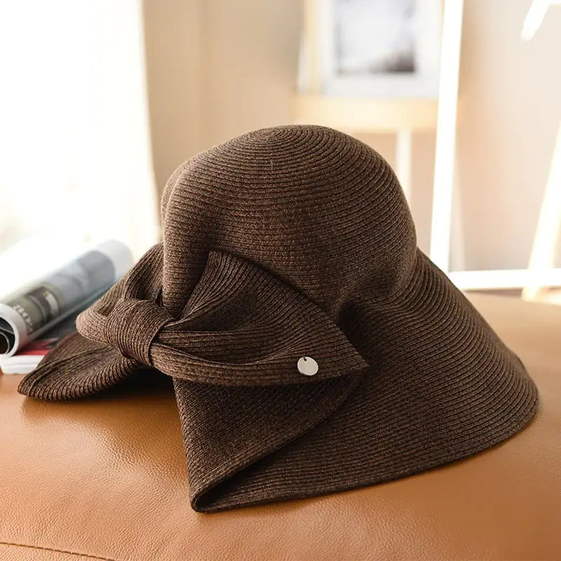 Tri-Color Mixed Line French Style Sun Hat