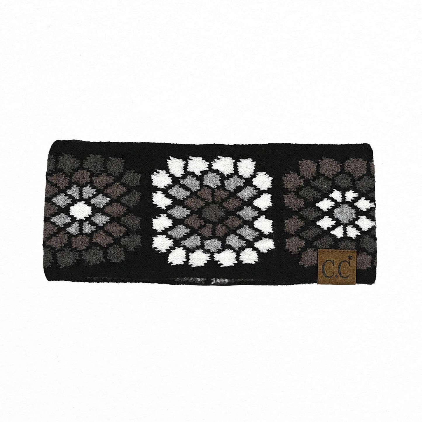 Truly Contagious - CC Flower Crochet Printed Head Wrap ( HW-7396 ): Ivory