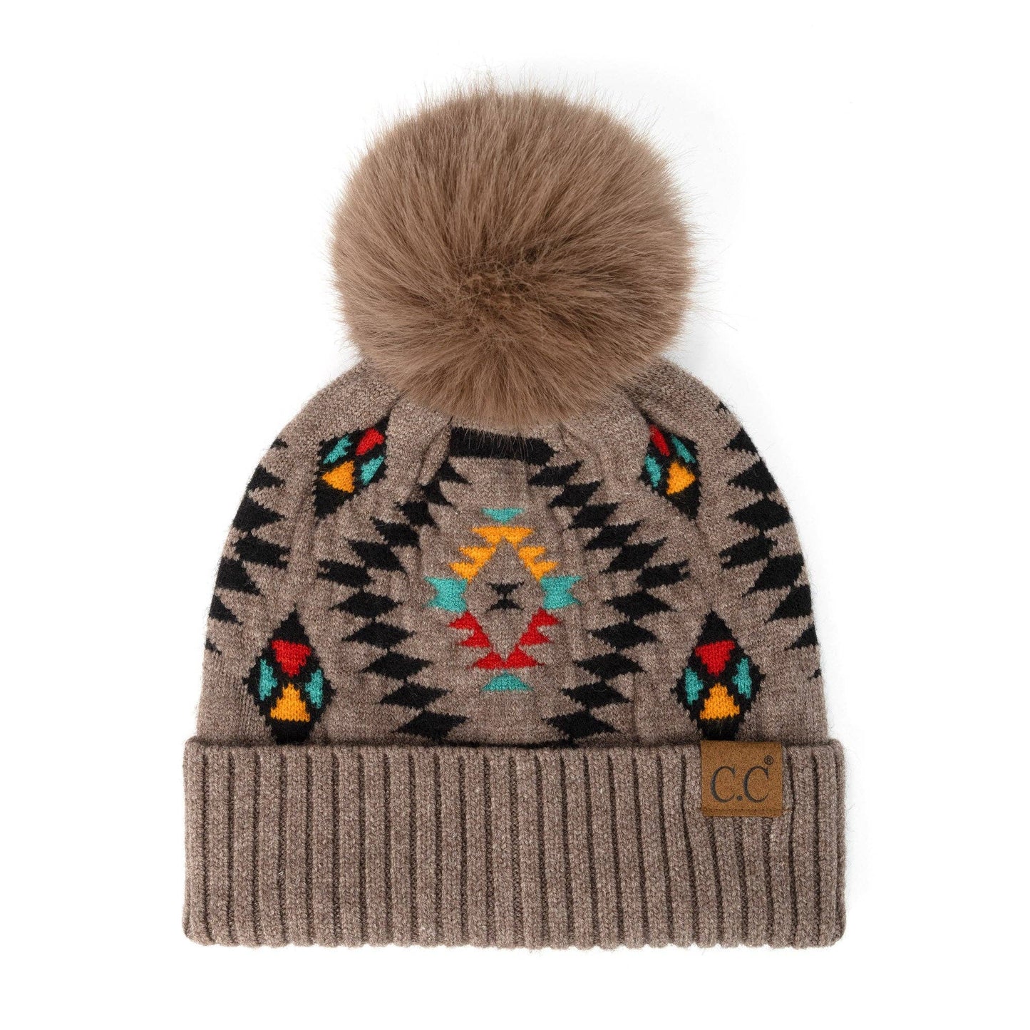Truly Contagious - CC Southwest Print Beanie ( HAT-3001 ): White