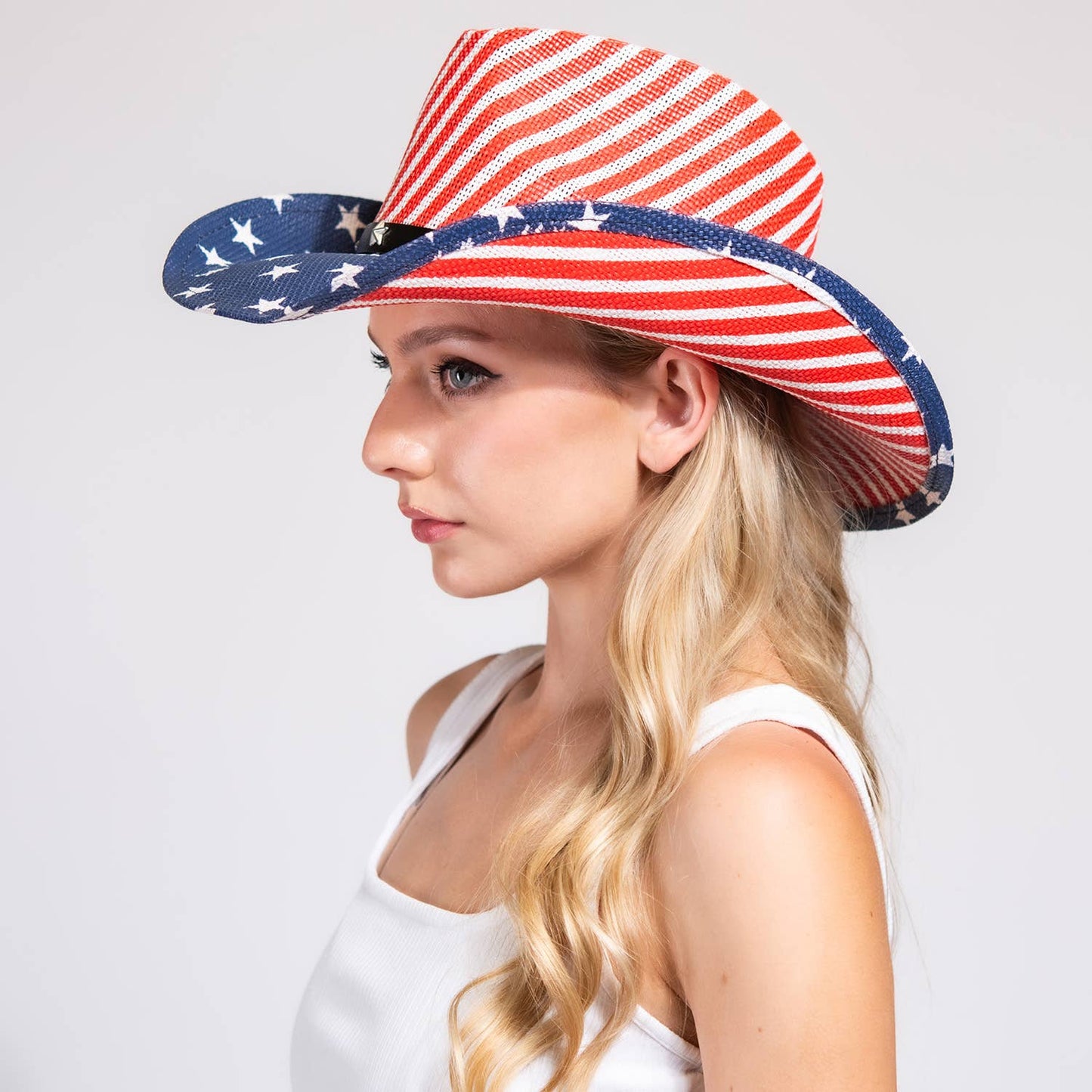 SP Sophia Collection - Patriotic Stars and Stripes Cowboy Hat