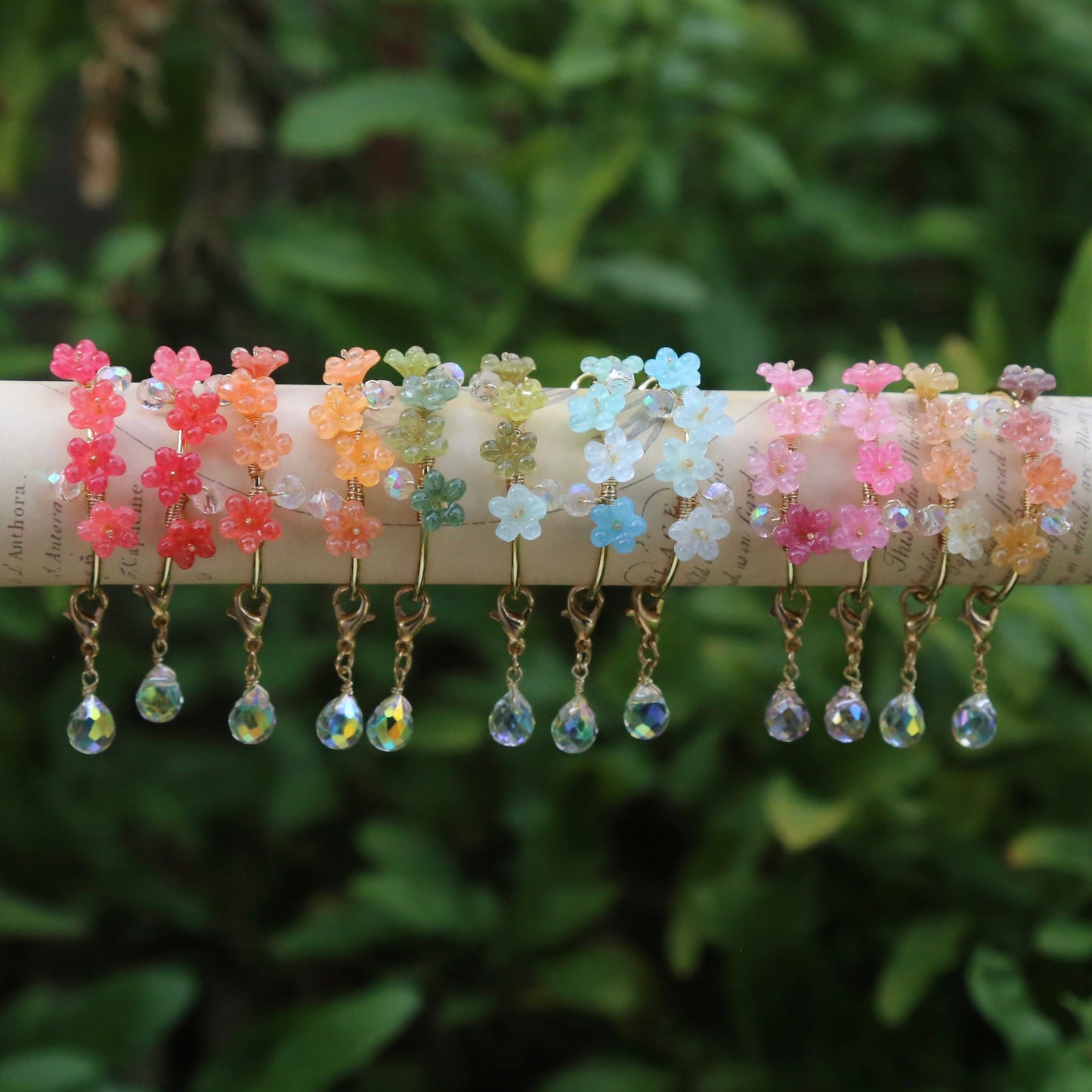 Gradient Flower Hoop Earrings