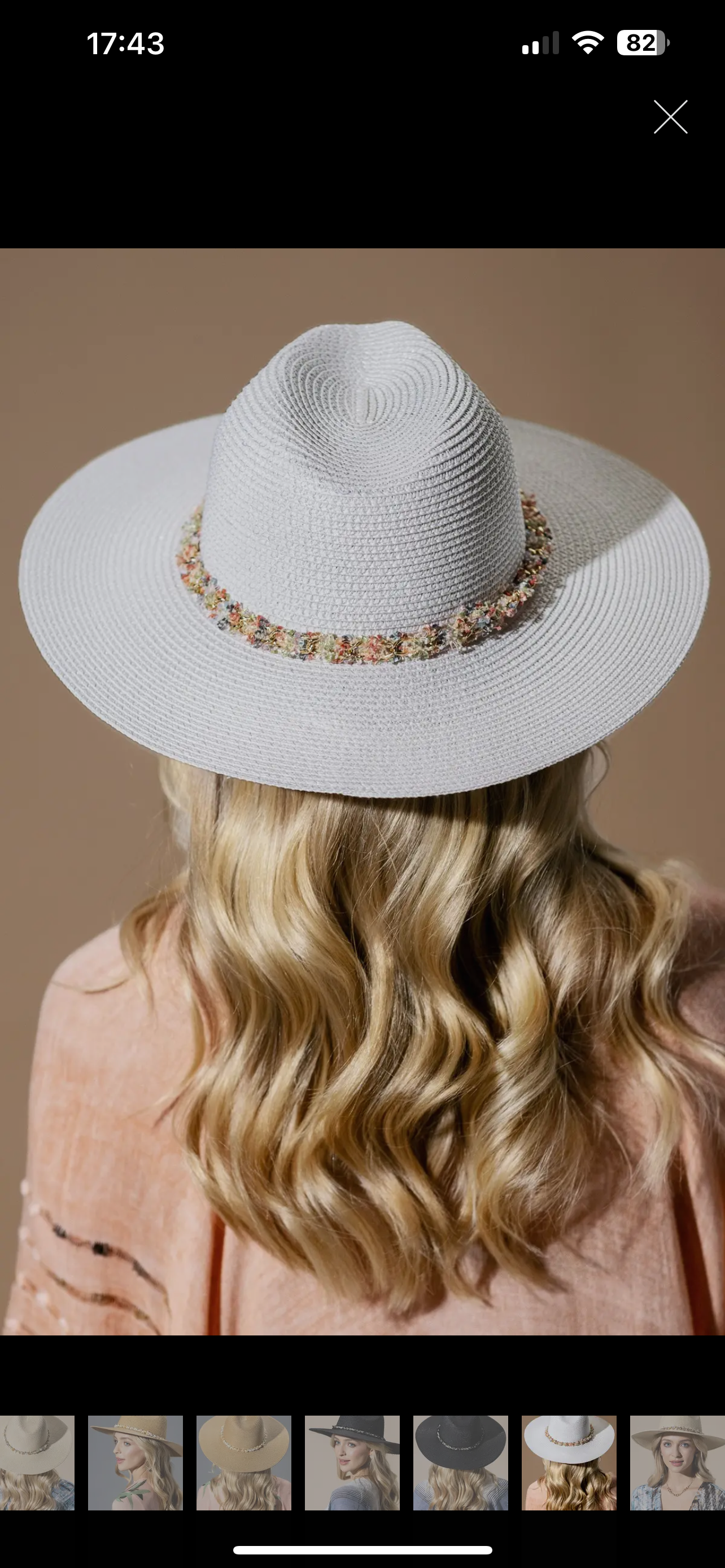 Confetti Braided Chain Band Straw Hat