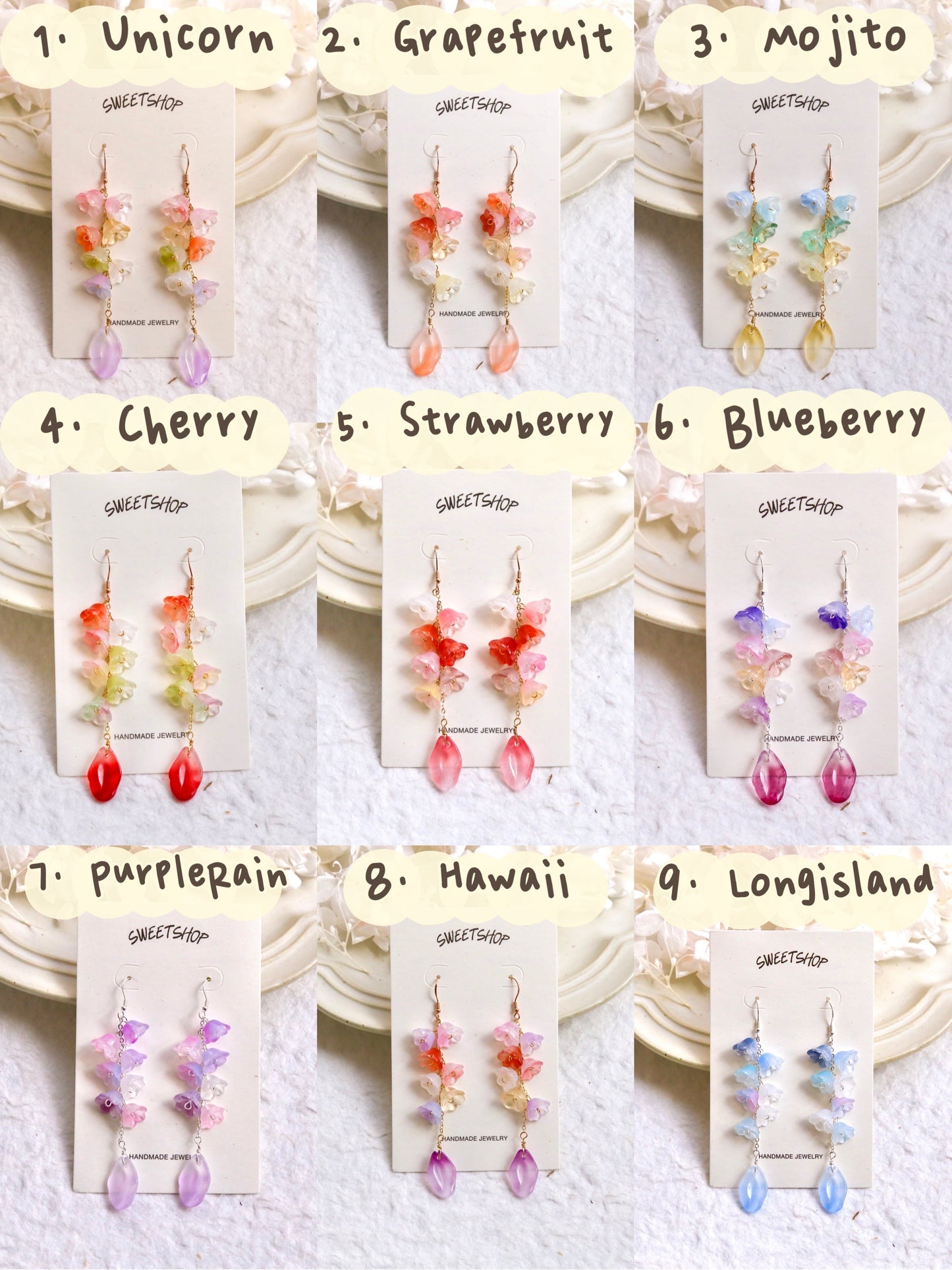 Colorful Flower& Petal Earrings