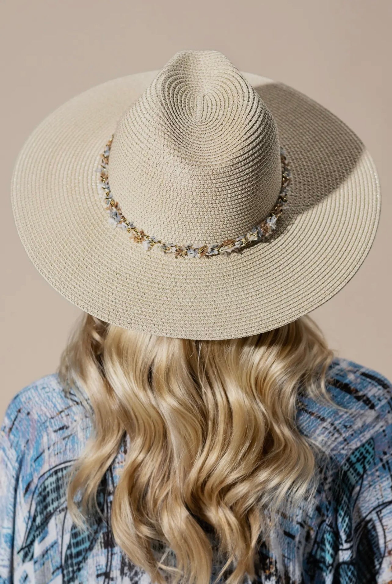 Confetti Braided Chain Band Straw Hat