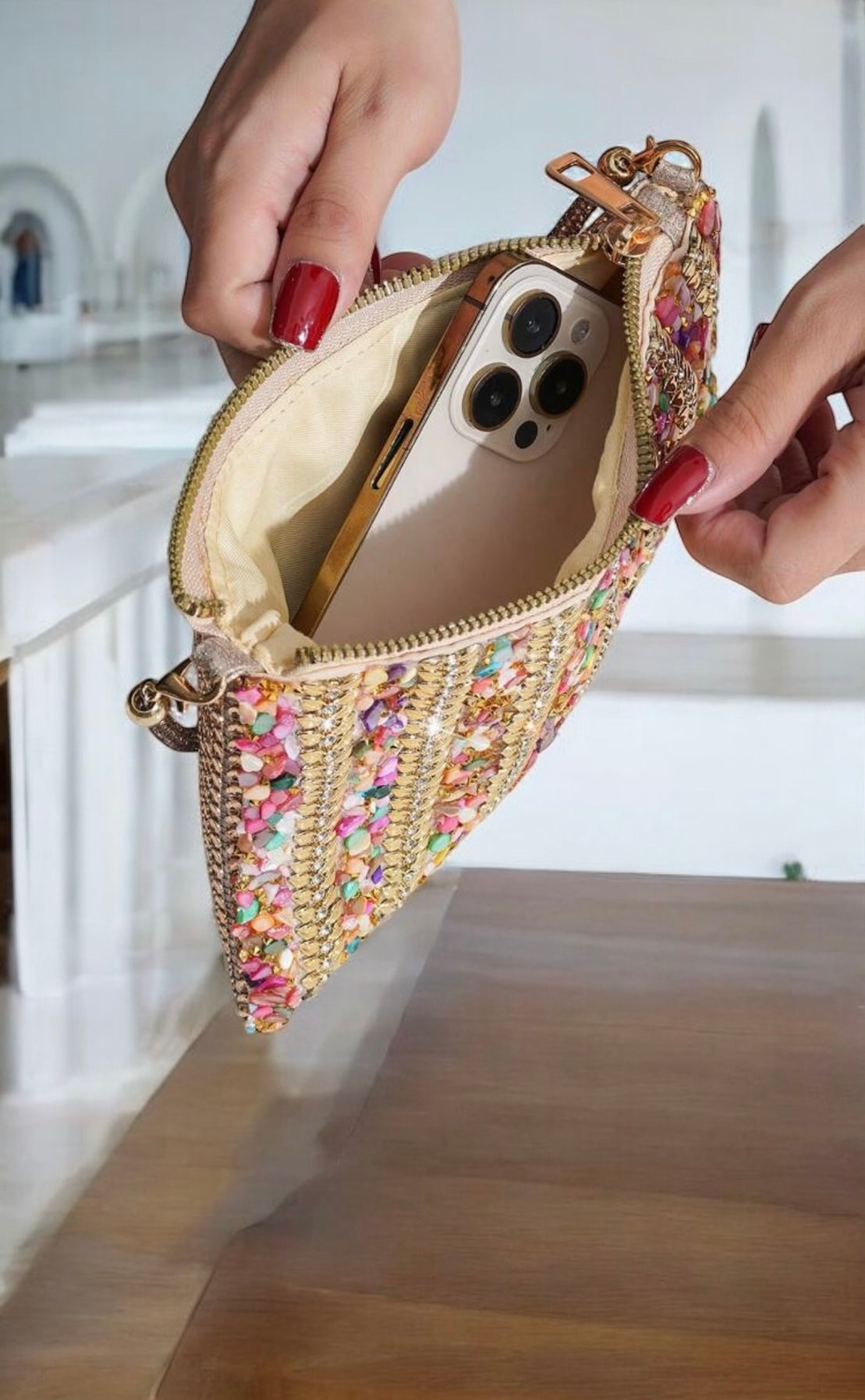 Colorful Beaded Handbag