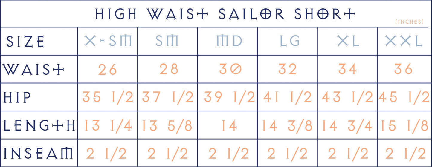 Women's High Waist Sailor Short | White