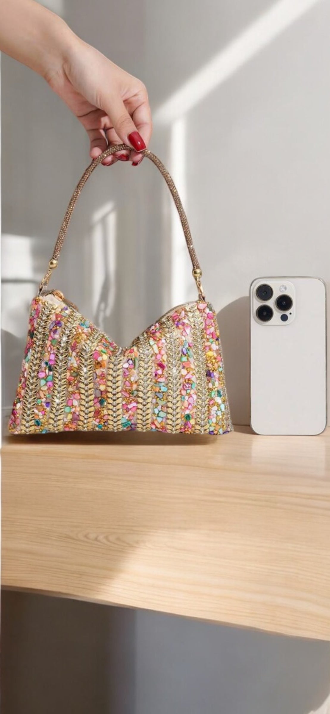 Colorful Beaded Handbag