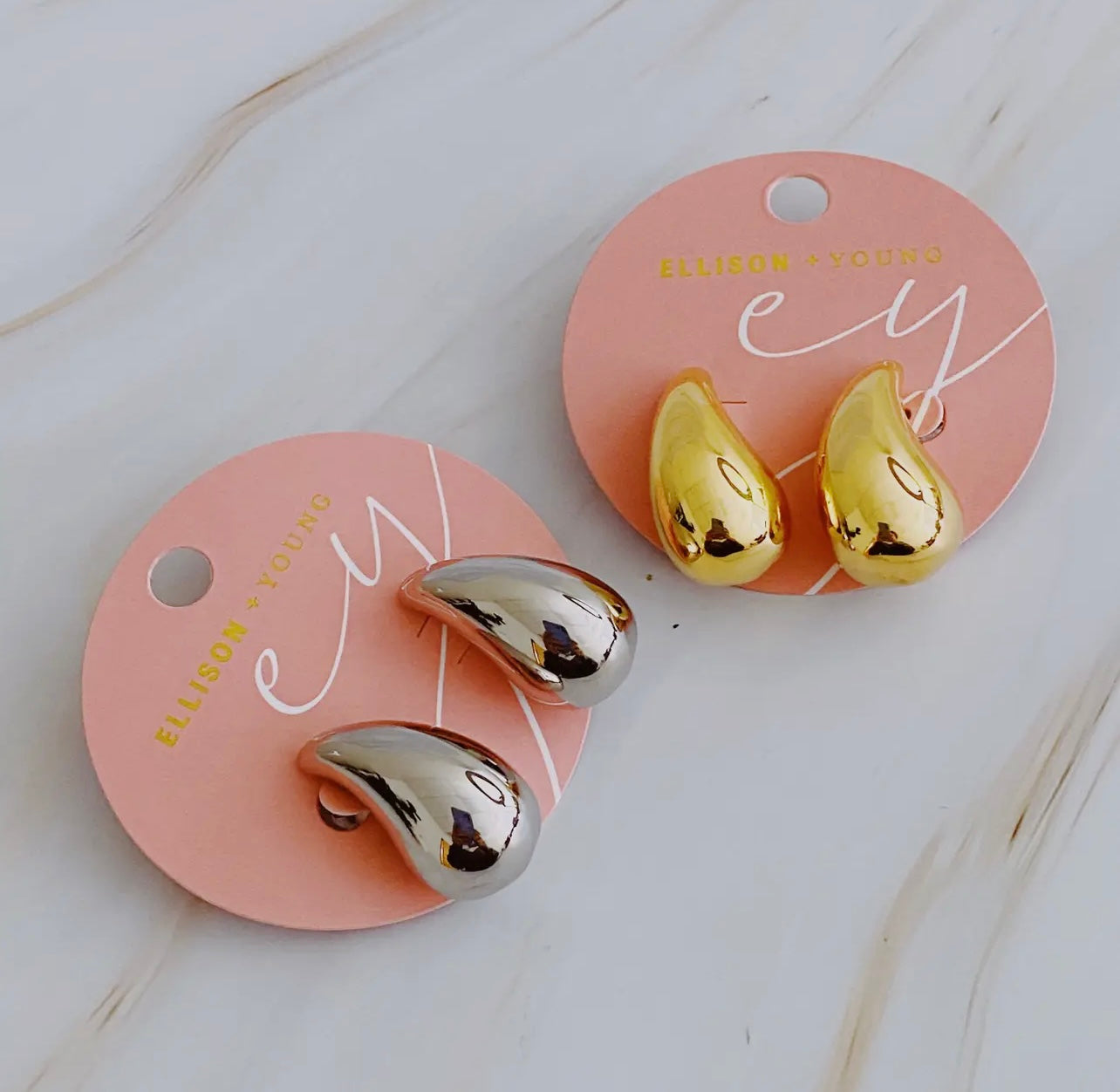 Statement Hollow Teardrop
Stud Earrings