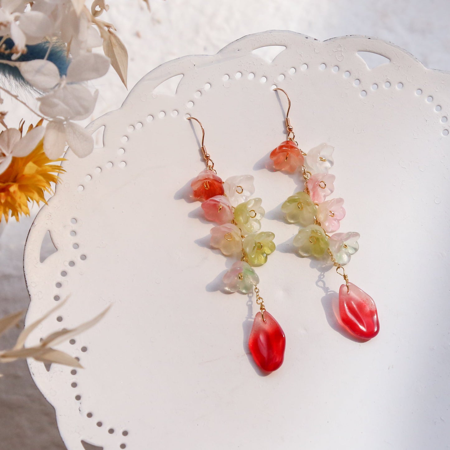 Colorful Flower& Petal Earrings