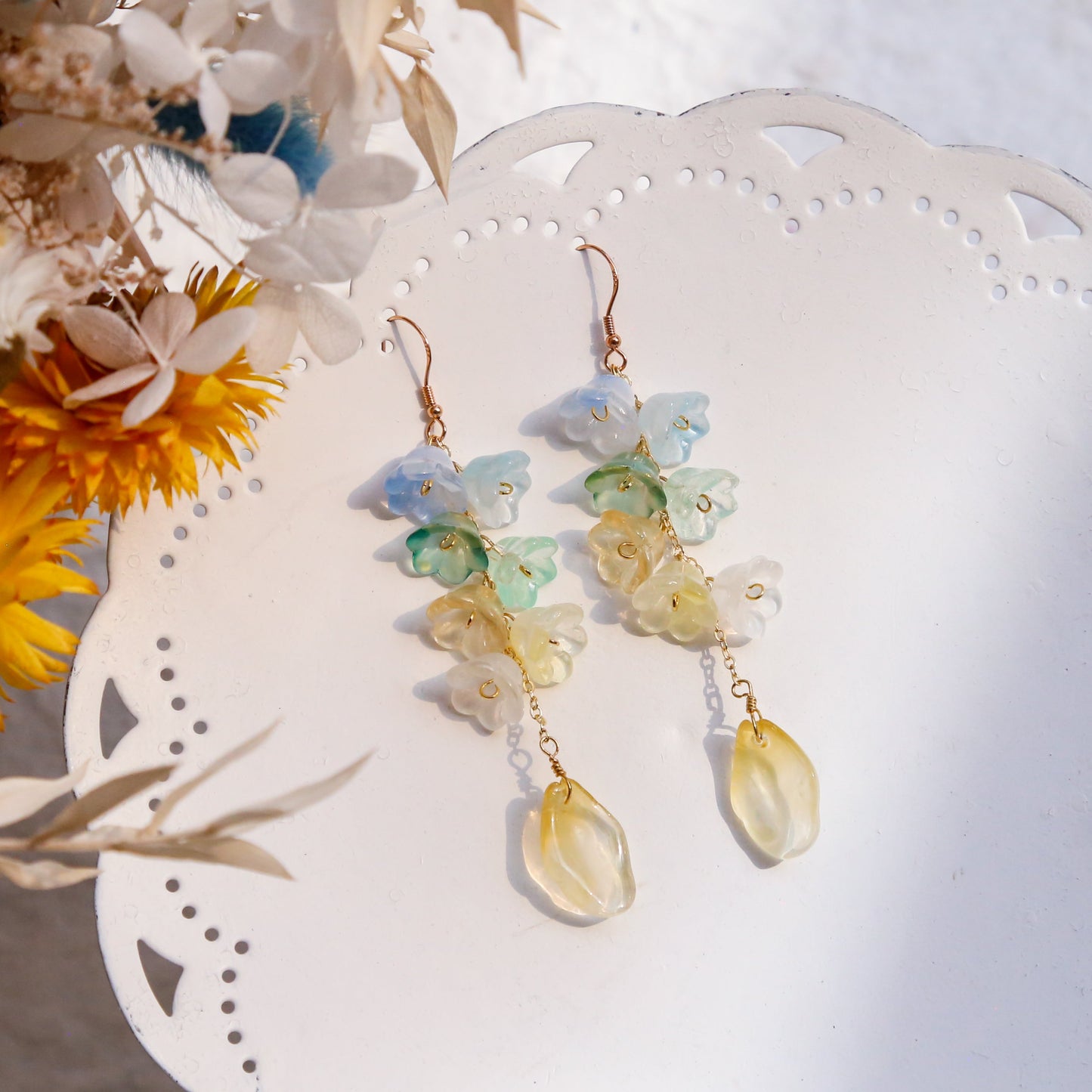Colorful Flower& Petal Earrings