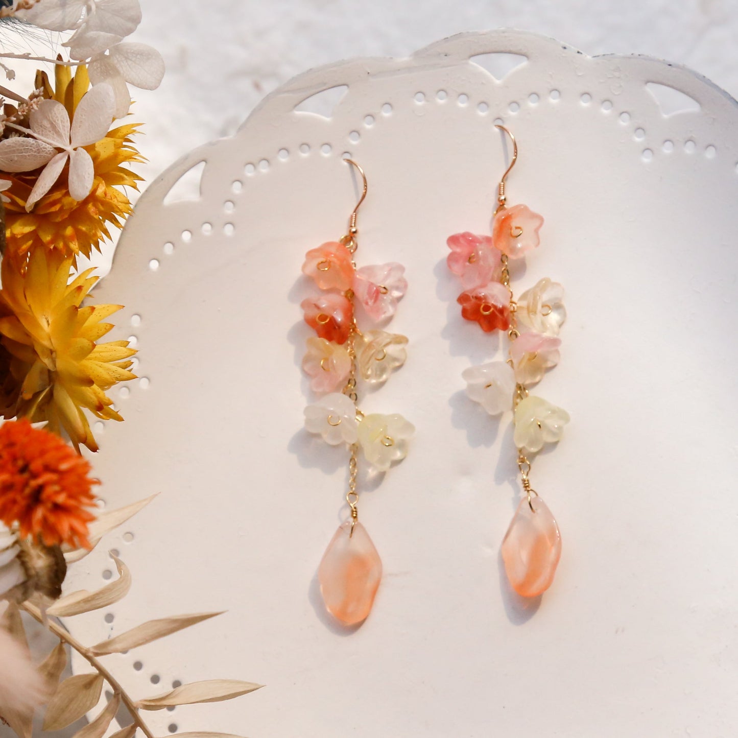 Colorful Flower& Petal Earrings