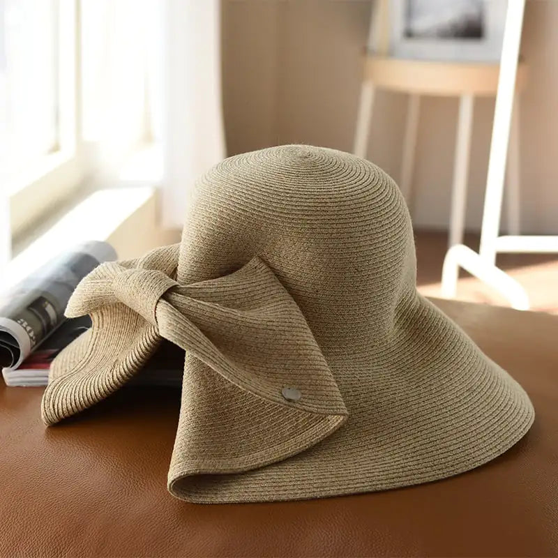 Tri-Color Mixed Line French Style Sun Hat