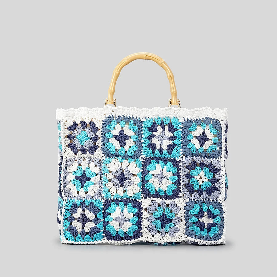 Fame Flower Braided Tote Bag