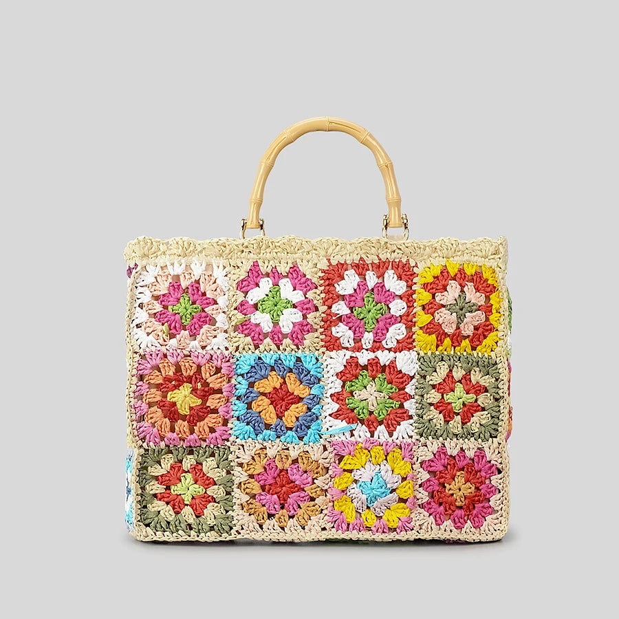 Fame Flower Braided Tote Bag