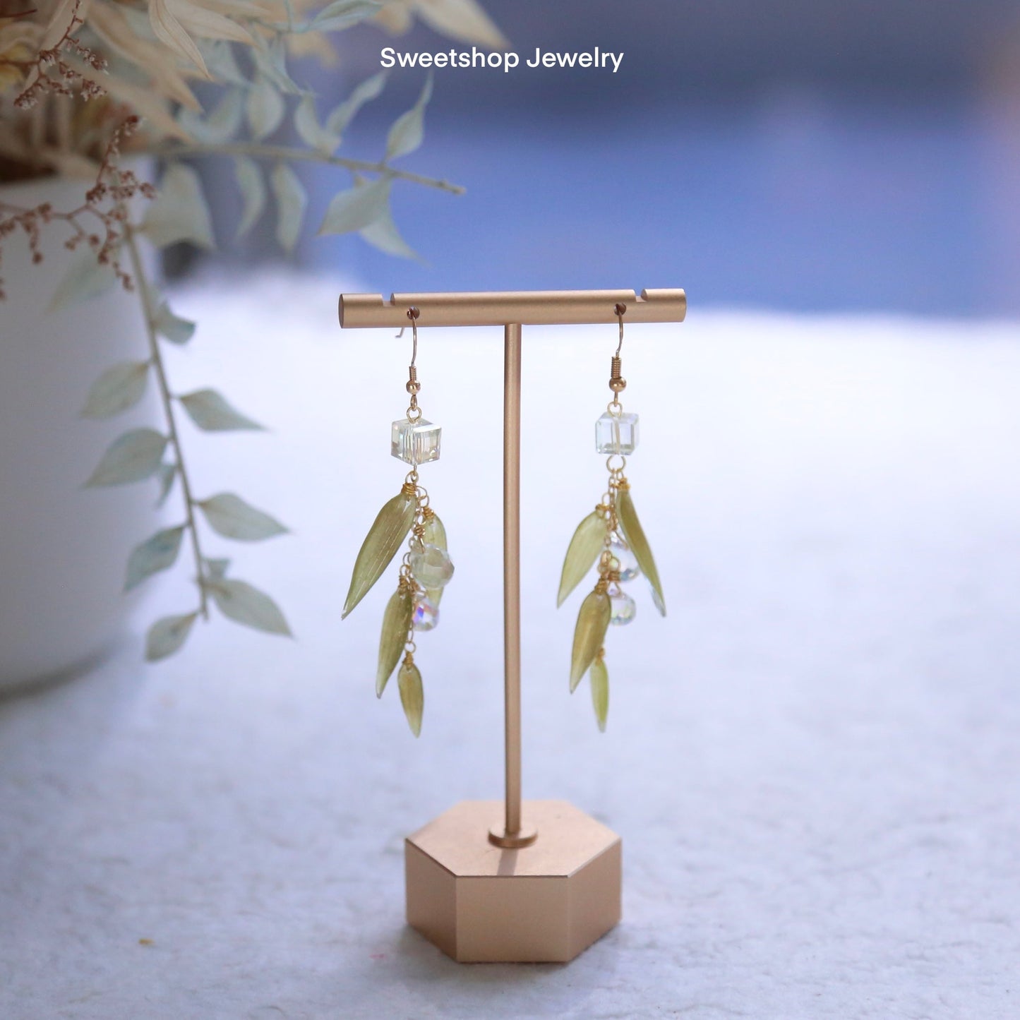 Bamboo leaf earrings