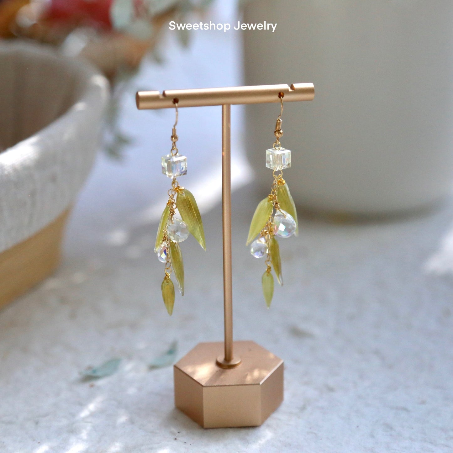 Bamboo leaf earrings