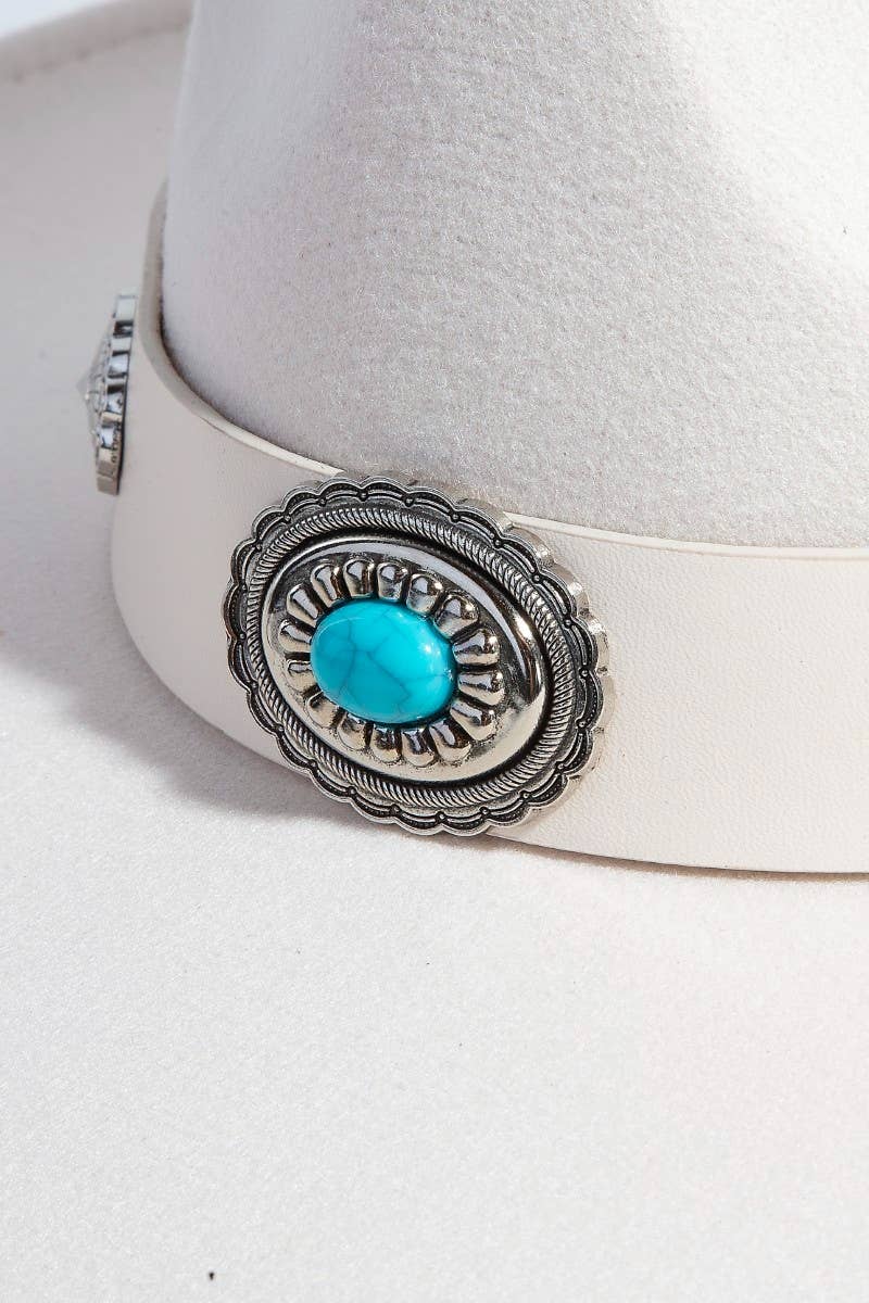 Collections by Fame Accessories - Boho Disc Strap Western Cowboy Hat: IV