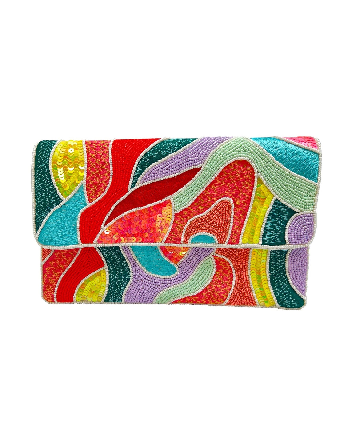 Ole - Abstract Beaded Clutch Bag