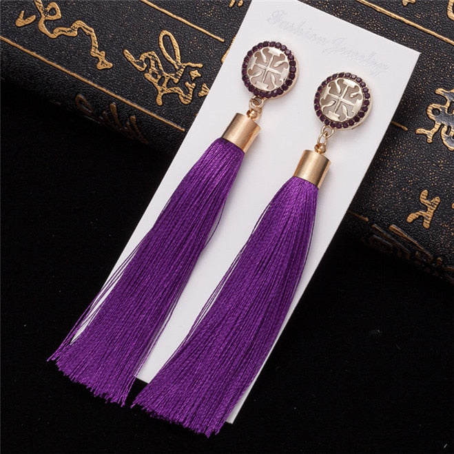 Bohemian Women's Crystal Tassel Earrings