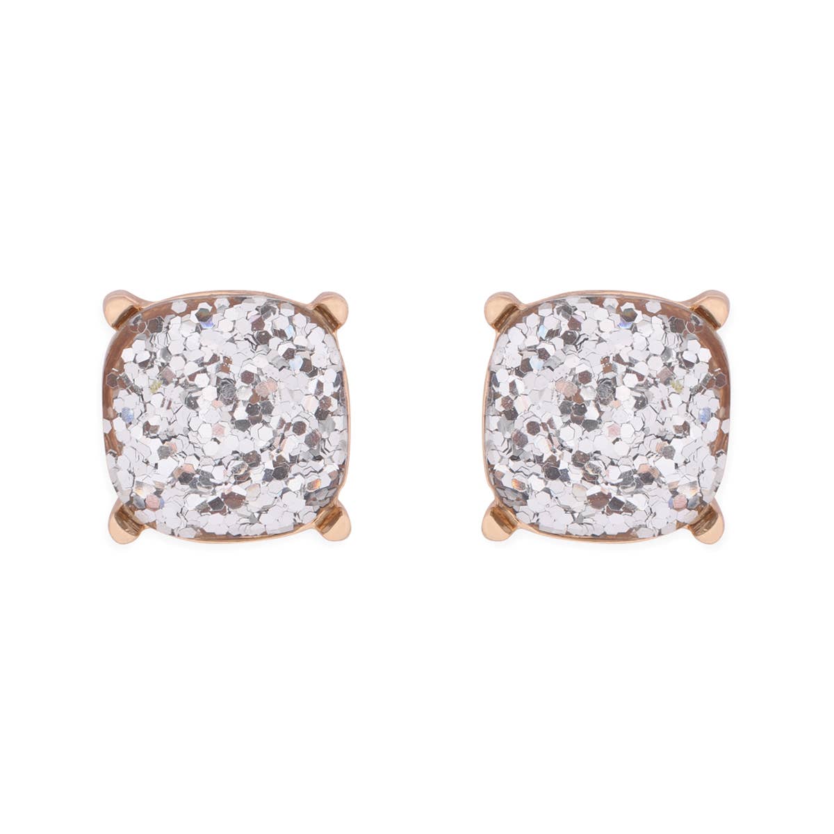 MYS Wholesale Inc - Sparkling Glitter Epoxy Stud Earrings: Gold