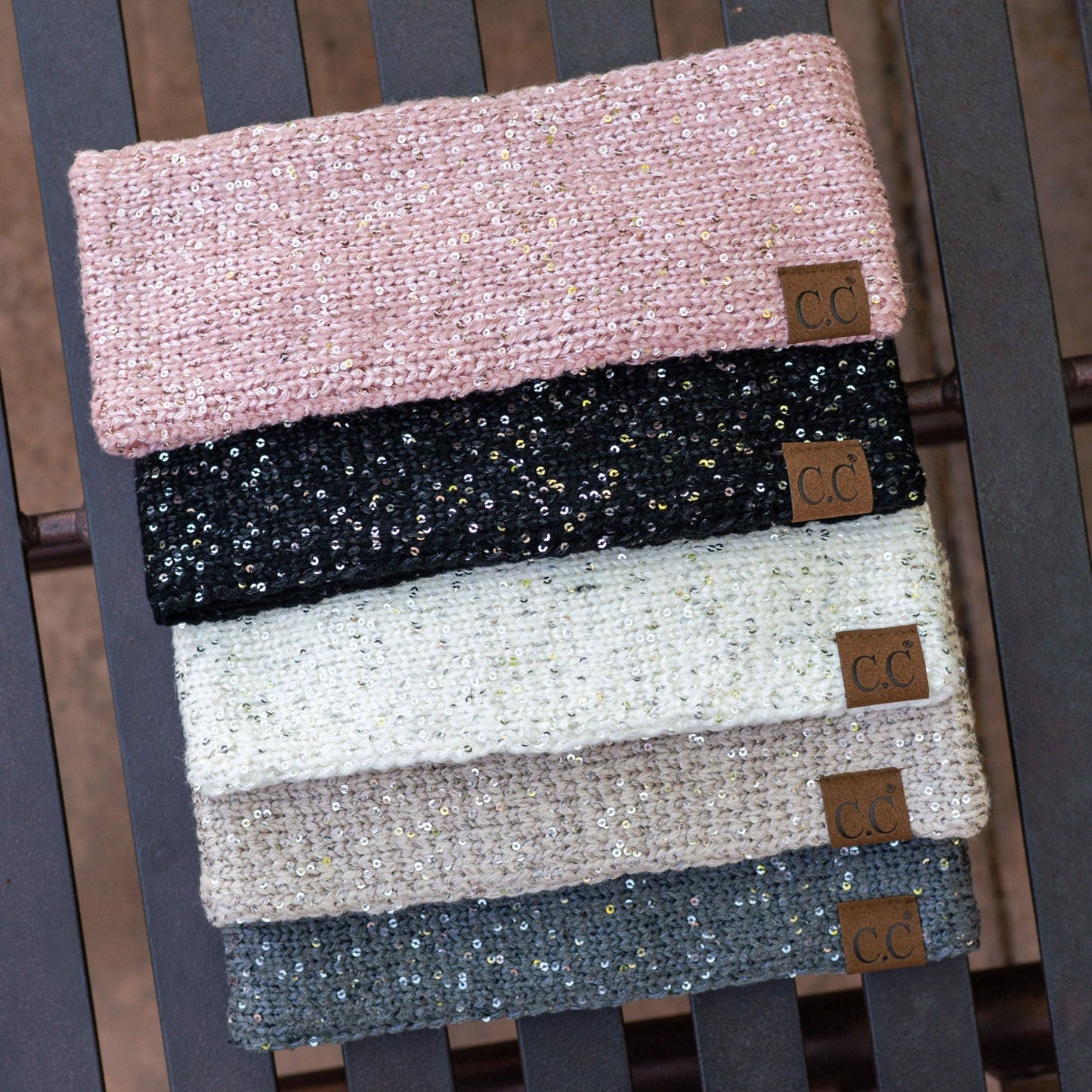 Truly Contagious - CC Sequin Head Wrap ( HWE0034 ): Beige