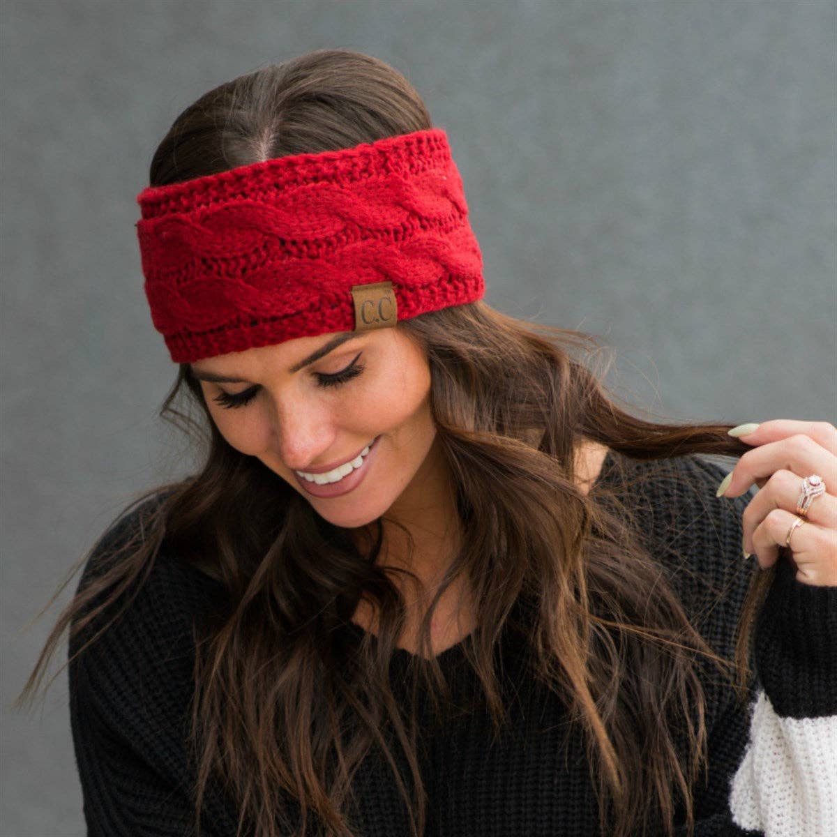 Truly Contagious - CC Cable Knit Lined Headwrap ( HW-20 ): Ivory