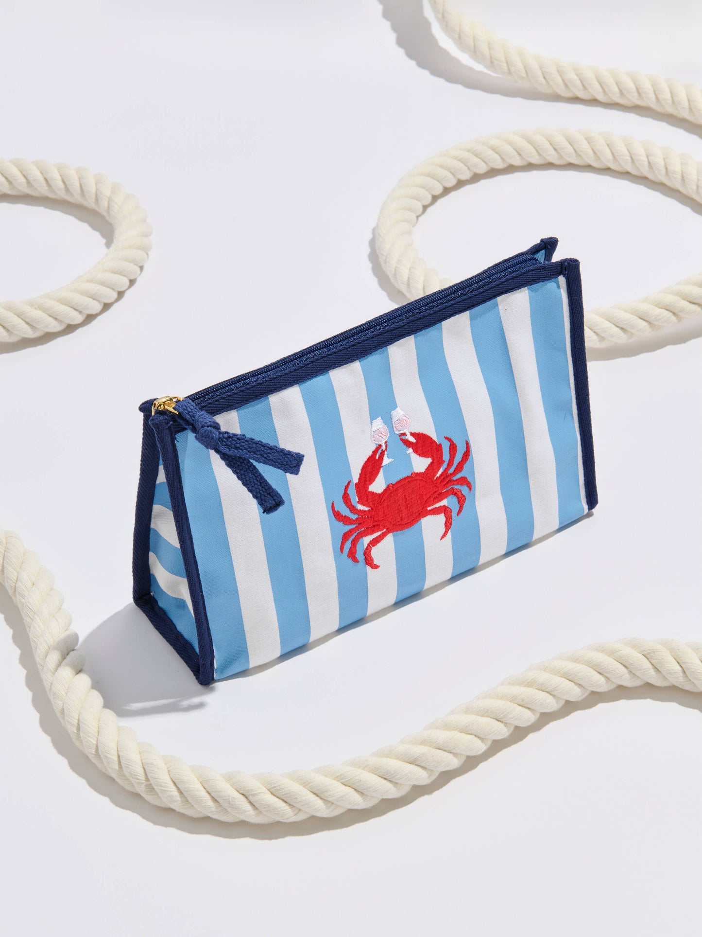 Shiraleah - CRAB & ROSÉ ZIP POUCH,BLUE