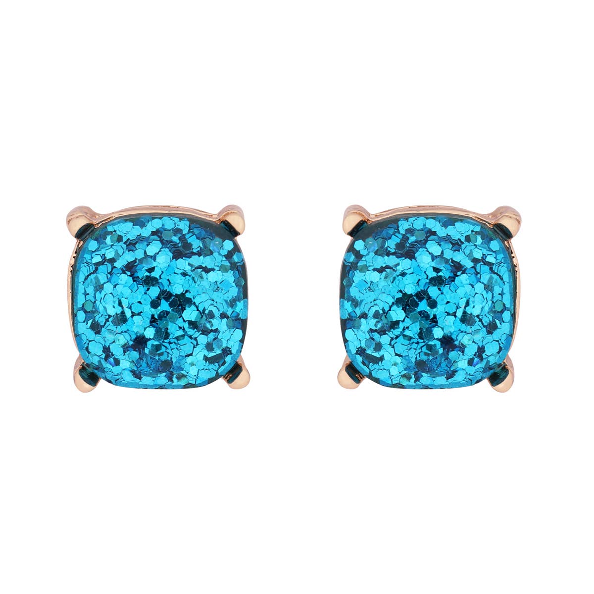 MYS Wholesale Inc - Sparkling Glitter Epoxy Stud Earrings: Gold