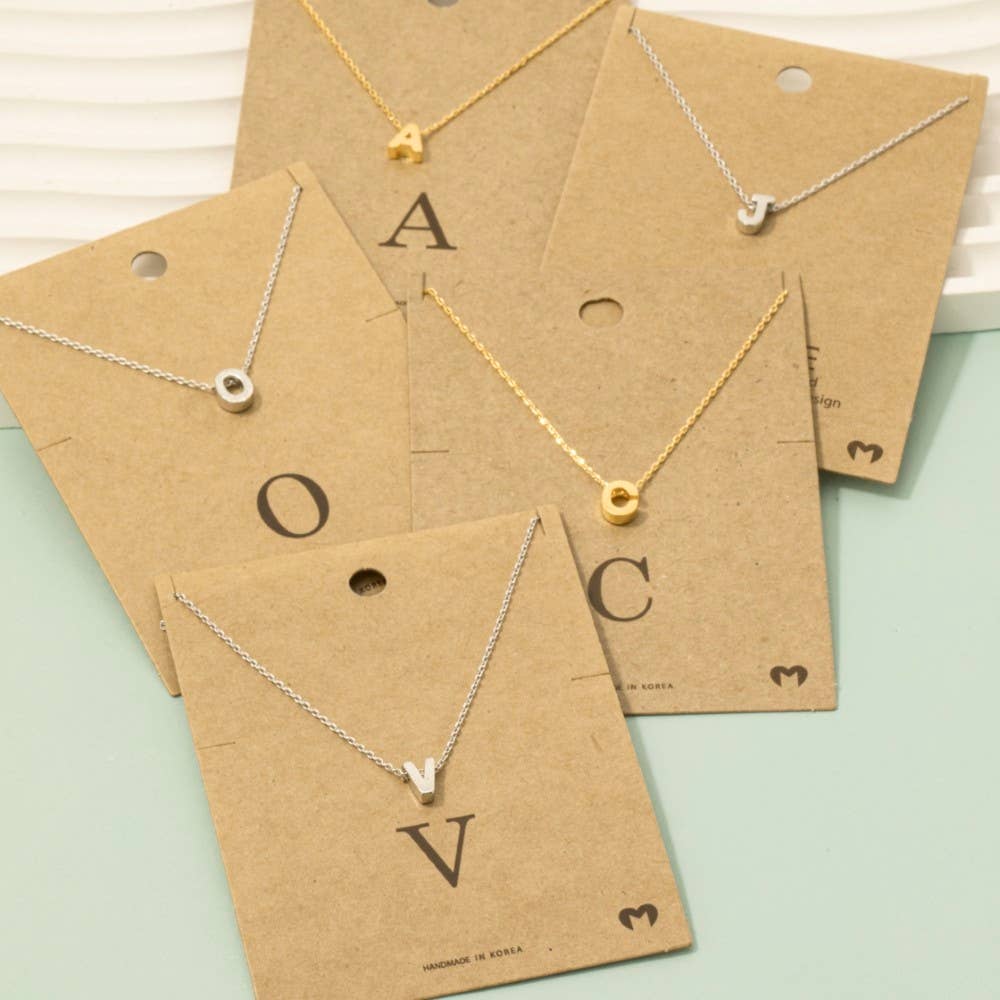 Fame Accessories - Initial Pendant Necklace: KG