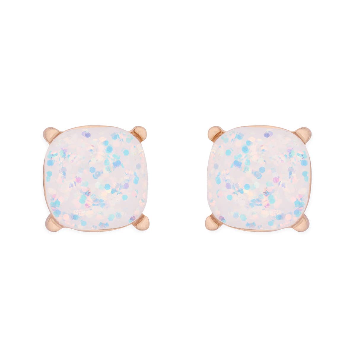 MYS Wholesale Inc - Sparkling Glitter Epoxy Stud Earrings: Gold