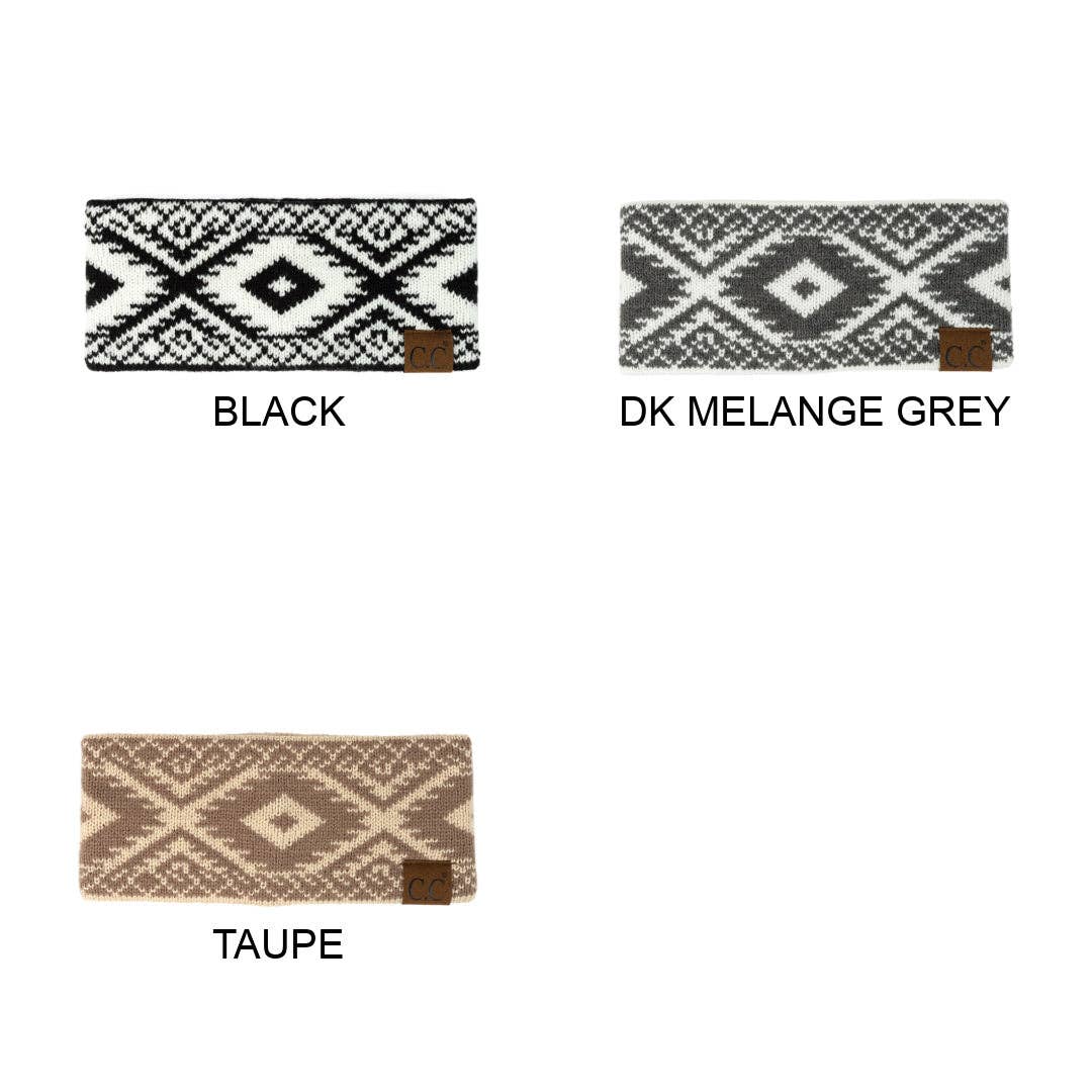 Truly Contagious - CC Aztec Headwrap ( HW-4017 ): Black