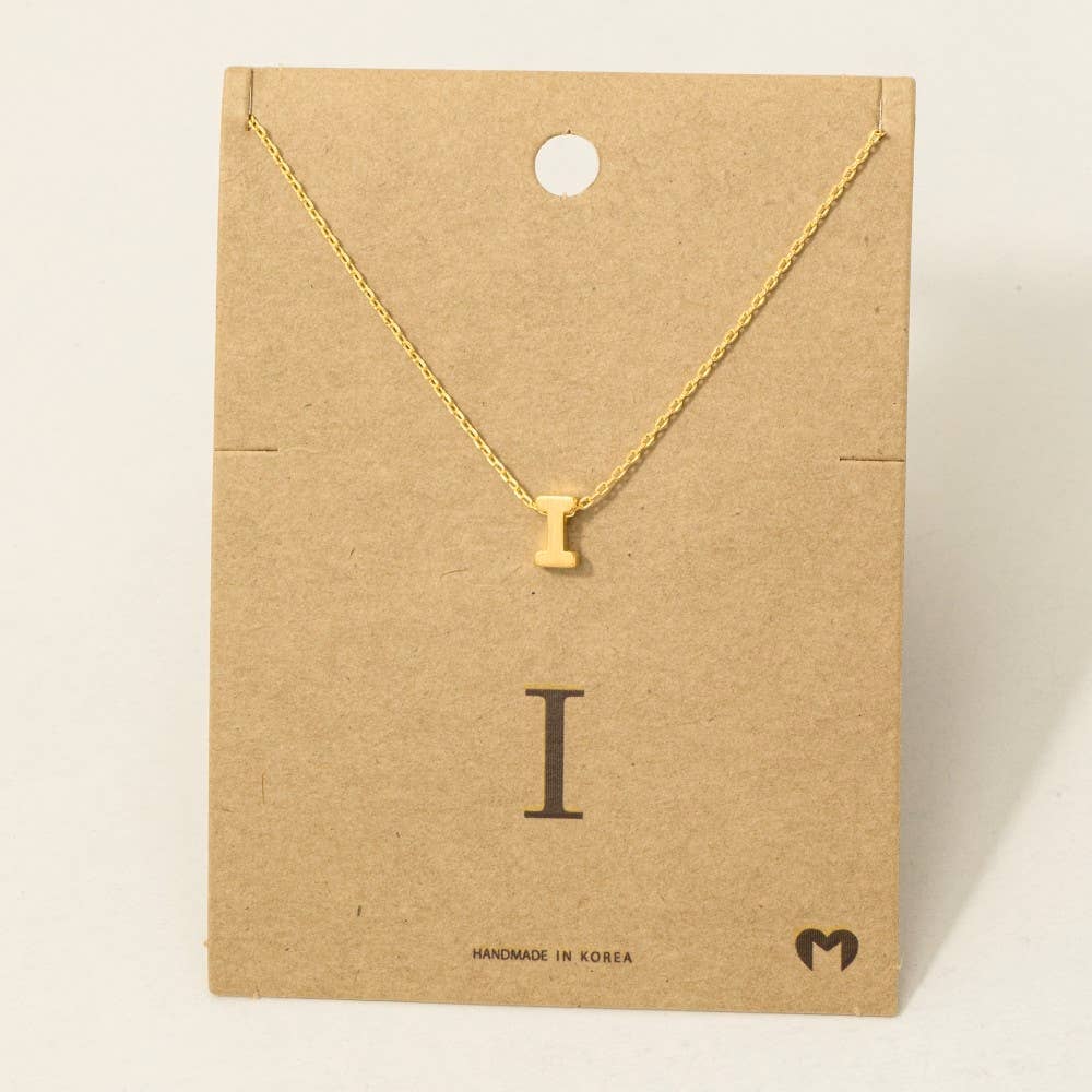 Fame Accessories - Initial Pendant Necklace: RG