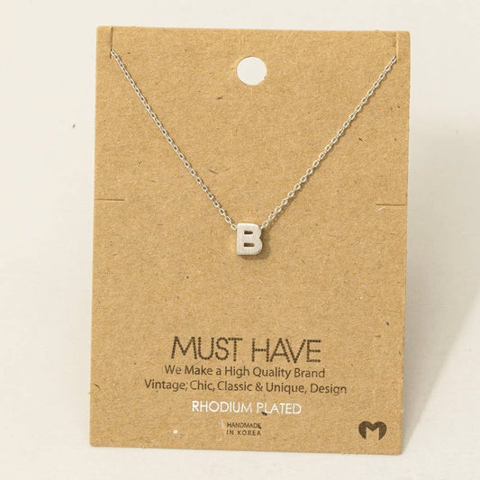 Fame Accessories - Initial Pendant Necklace: BS