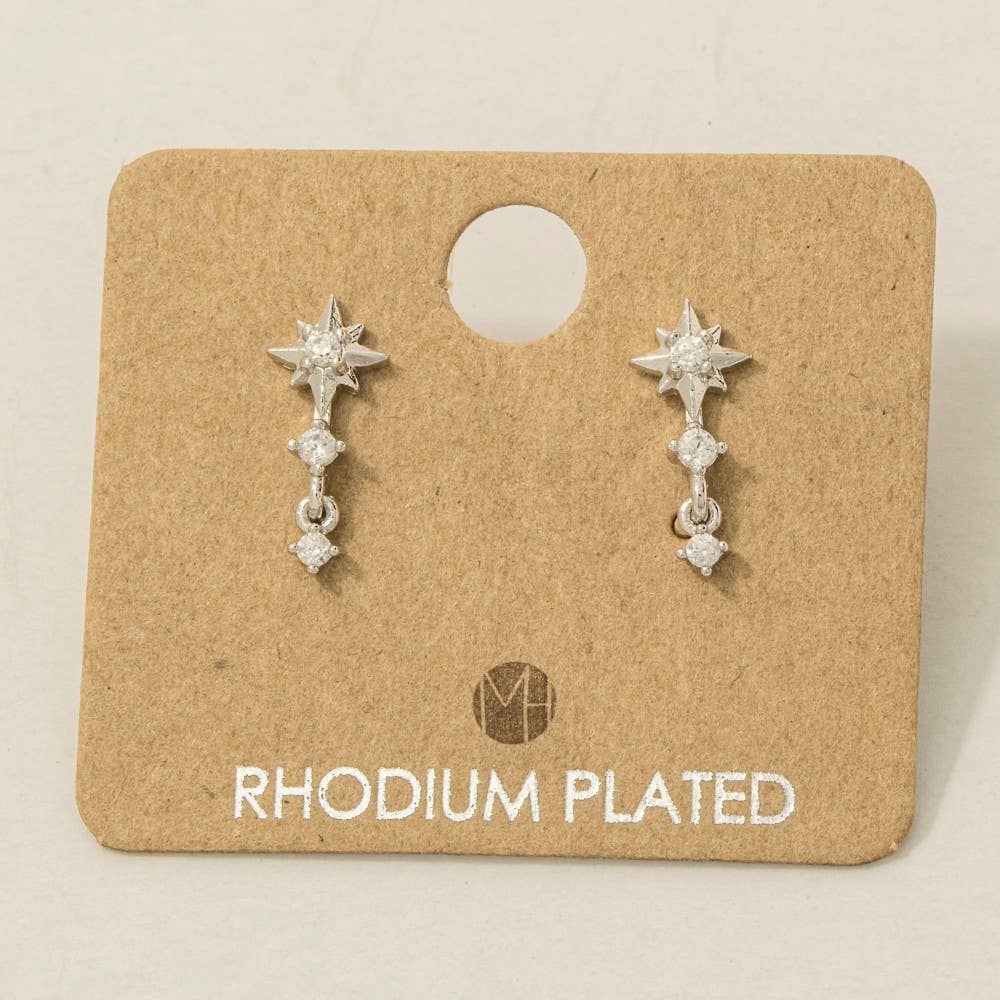 Fame Accessories - Mini Star Layered Drop Earrings: R