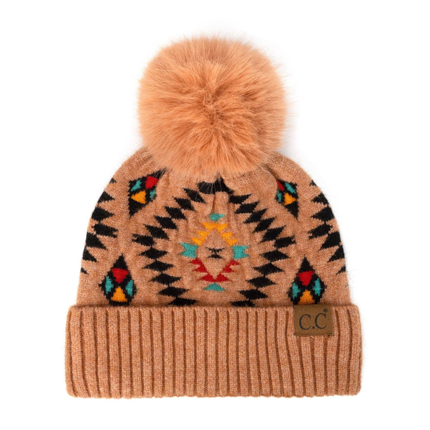 Truly Contagious - CC Southwest Print Beanie ( HAT-3001 ): White