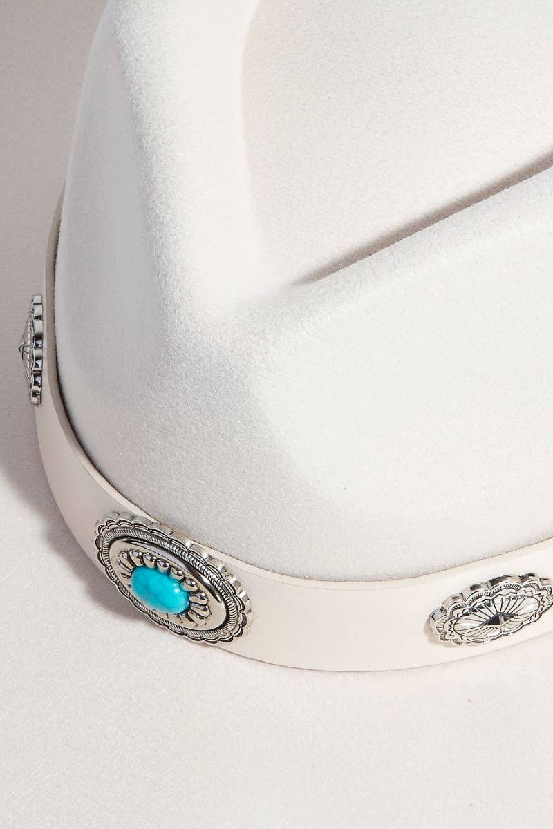 Collections by Fame Accessories - Boho Disc Strap Western Cowboy Hat: IV