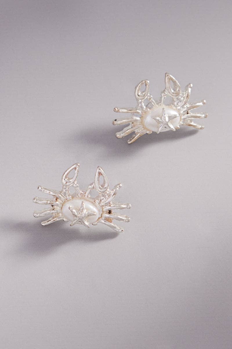 Designature New York - Summer Crab Pearl Hypoallergenic Post Earrings: VG / ONE