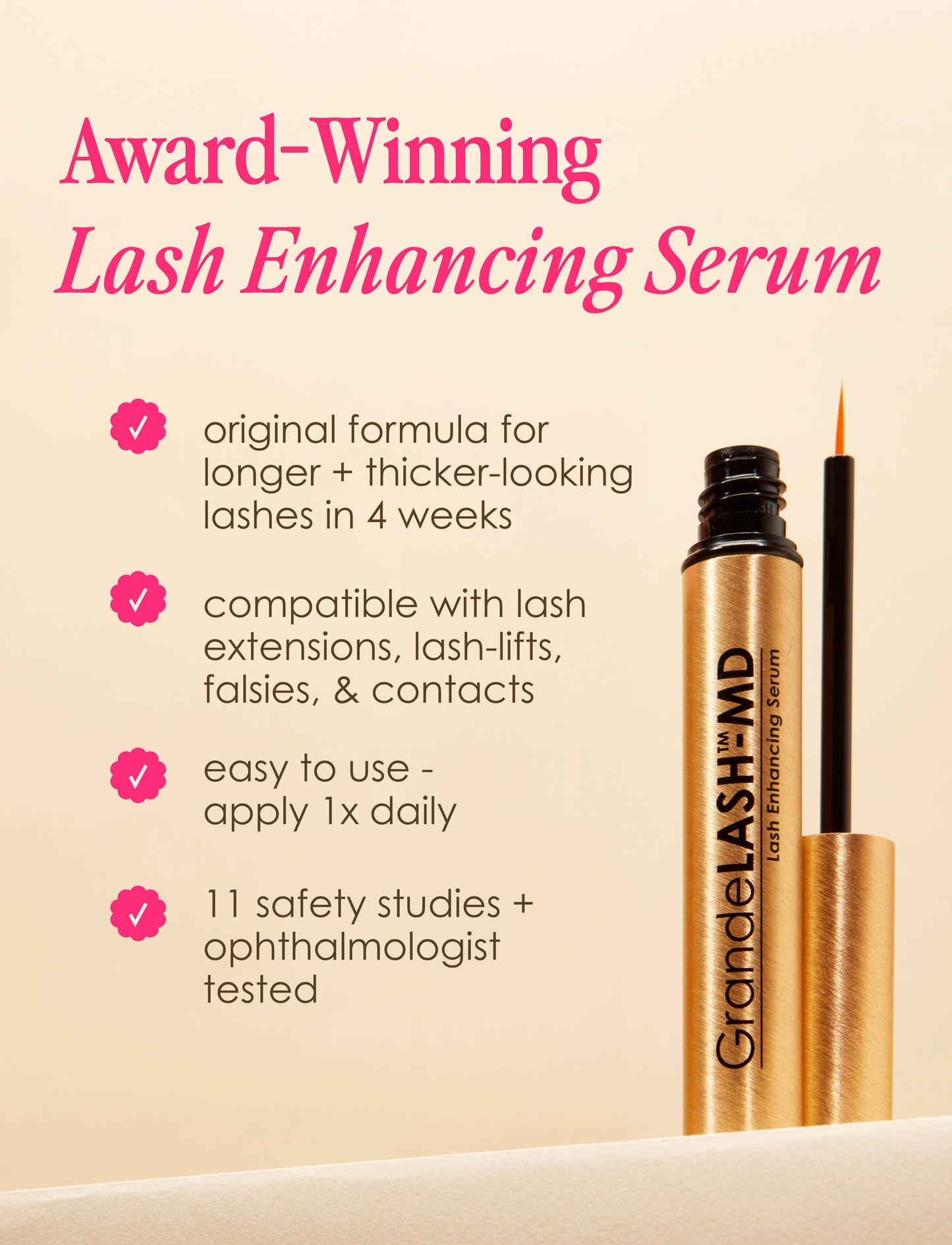 Grande Cosmetics - GrandeLASH-MD Lash Enhancing Serum: 1 mL (6 Week Supply)