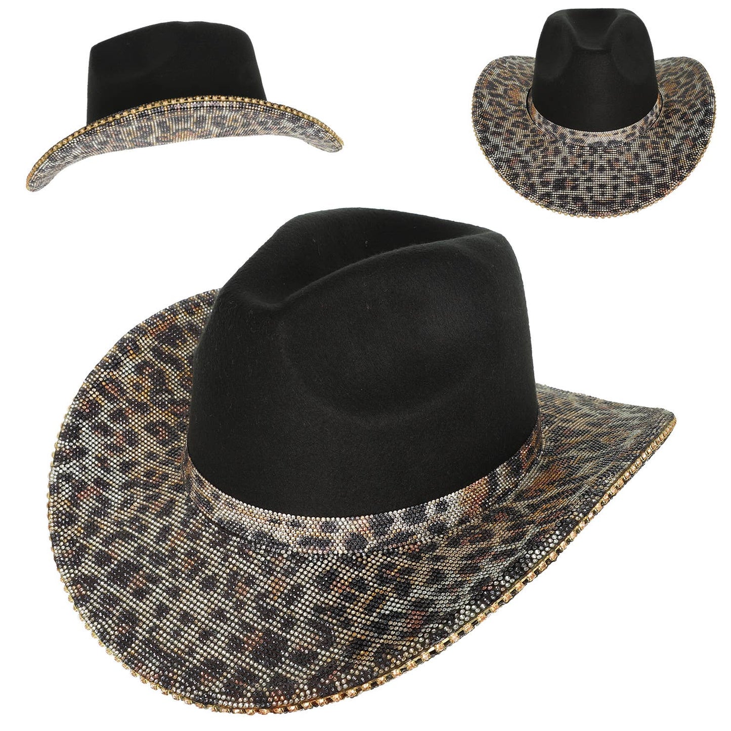 SP Sophia Collection - Fashion Western Rhinestone Embellished Cowboy Hat : American Flag