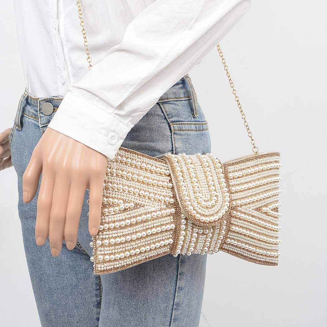 Rhinestone and Pearl Party Clutch