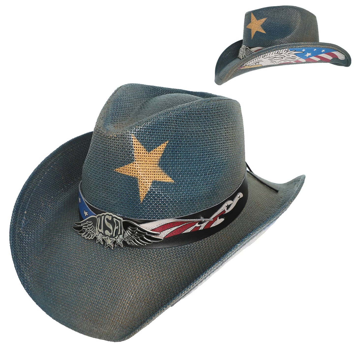 SP Sophia Collection - Patriotic Western Star Cow Boy Hat with Band