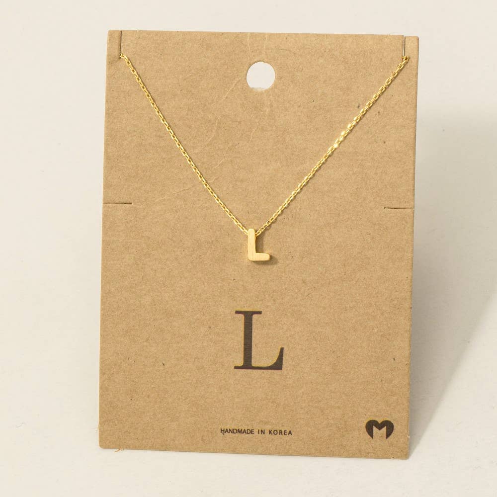Fame Accessories - Initial Pendant Necklace: RG