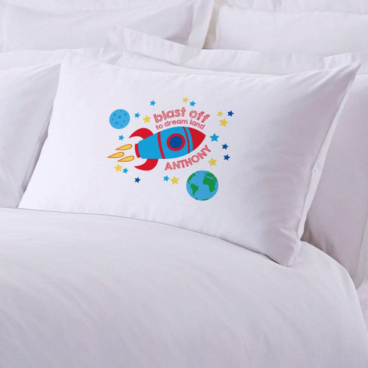 Blast Off To Dream Land Personalized Sleeping Pillowcase