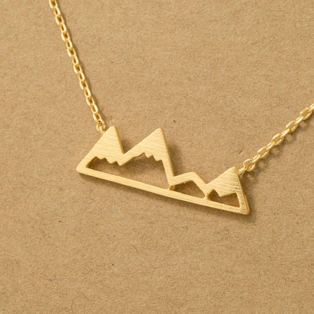 Fame Accessories - Mountain Cutout Pendant Necklace: S