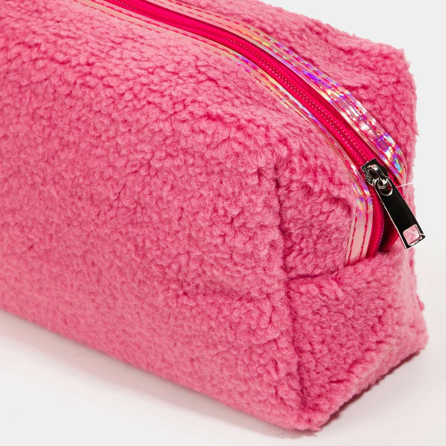 Collections by Fame Accessories - Pearly Studded Love Sherpa Pouch: PU