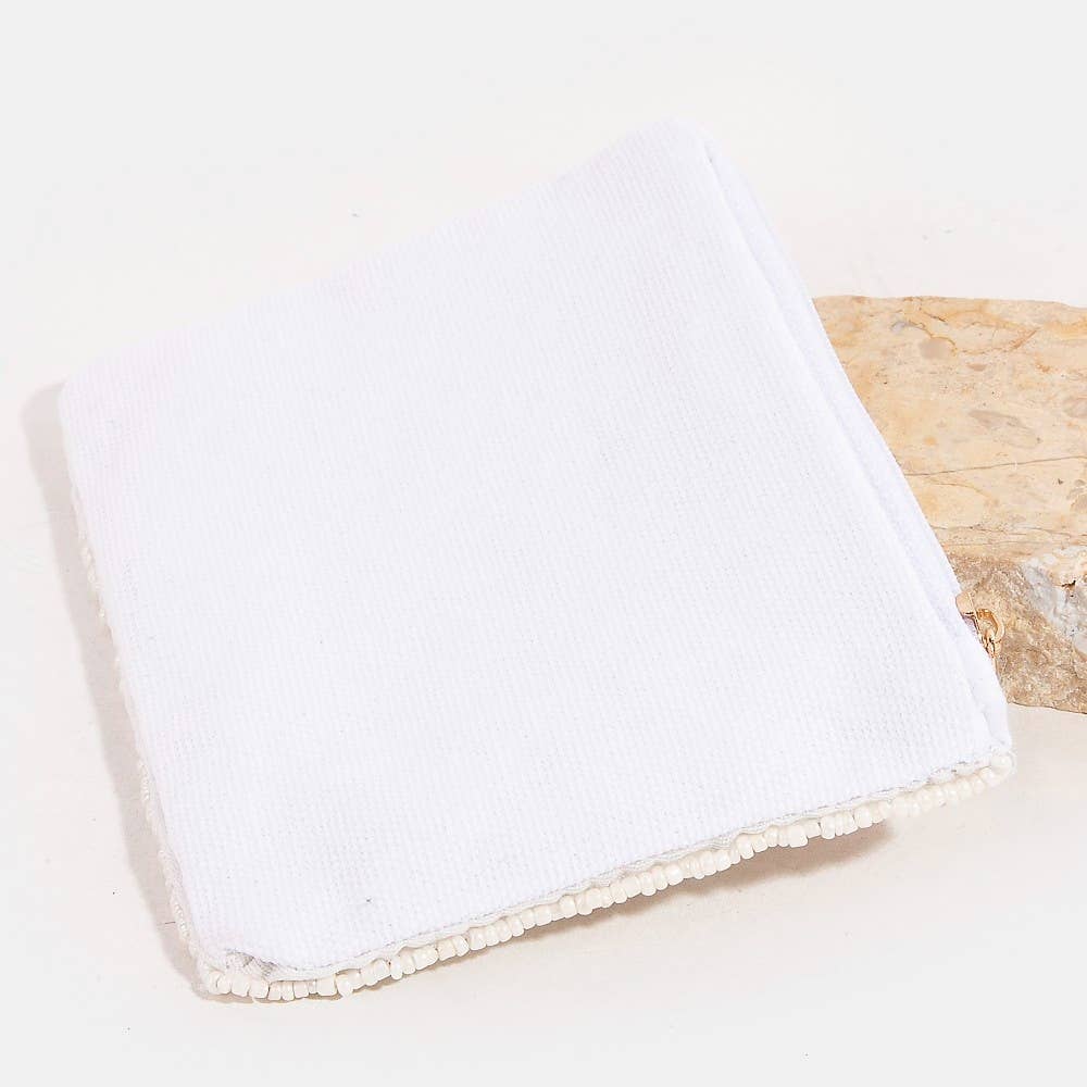 Collections by Fame Accessories - Shining Heart Seed Beaded Coin Purse: MULTI