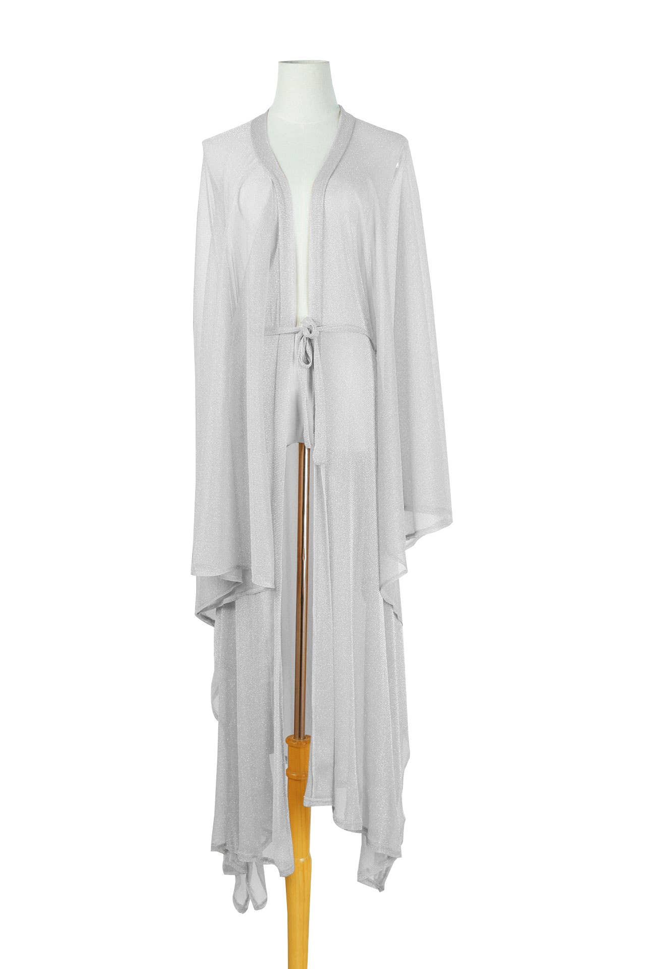 Rosa Clothing - Rose Gold Sparkle Sheer Kimono Beach Bikini CoverUp Robe: Rose Gold / M